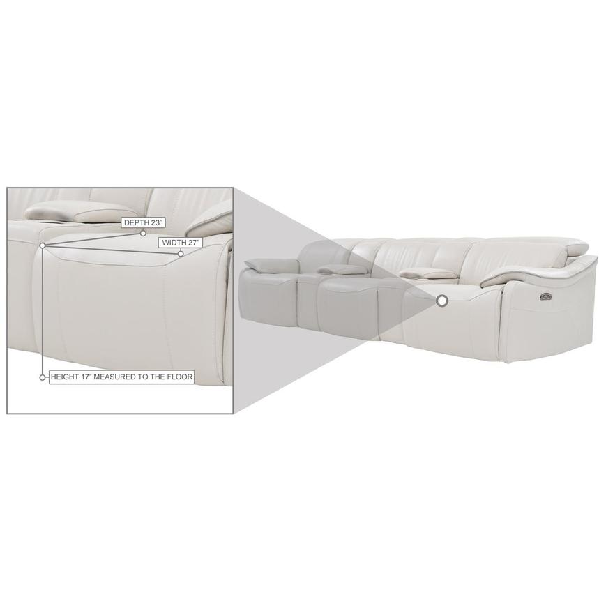 Austin Light Gray Home Theater Leather Seating with 5PCS/3PWR alternate image, 10 of 11 images.