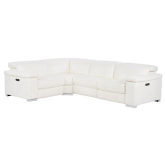 Charlie White Leather Power Reclining Sectional with 4PCS/2PWR