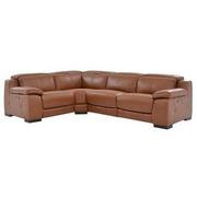 Gian Marco Tan Leather Power Reclining Sectional with 4PCS/2PWR  main image, 1 of 7 images.