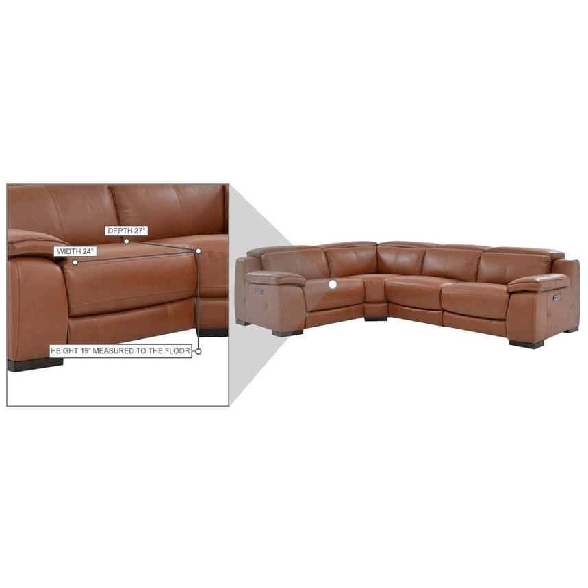Gian Marco Tan Leather Power Reclining, Sectional Reclining Sofa Leather