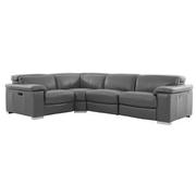 Charlie Gray Leather Power Reclining Sectional with 4PCS/2PWR  main image, 1 of 13 images.