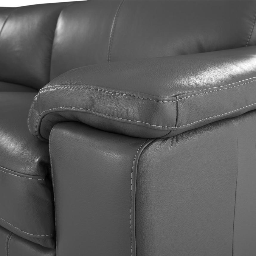 Charlie Gray Leather Power Reclining Sectional with 4PCS/2PWR alternate image, 10 of 13 images.