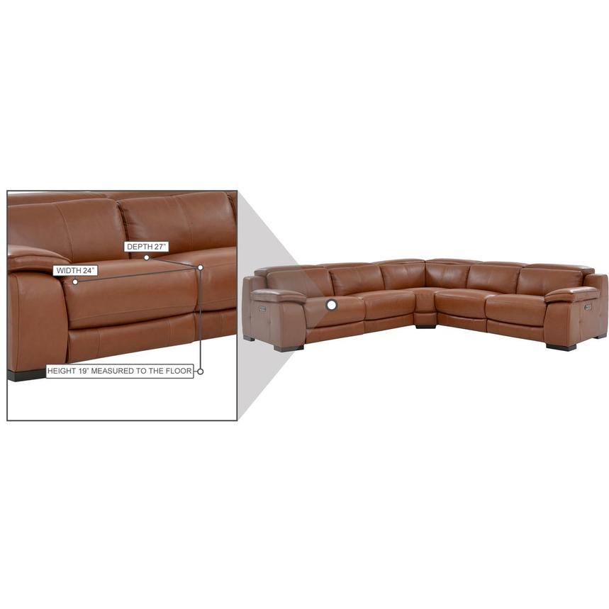 Gian Marco Tan Leather Power Reclining Sectional with 5PCS/3PWR  alternate image, 8 of 8 images.