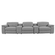Charlie Light Gray Home Theater Leather Seating with 5PCS/2PWR  main image, 1 of 15 images.