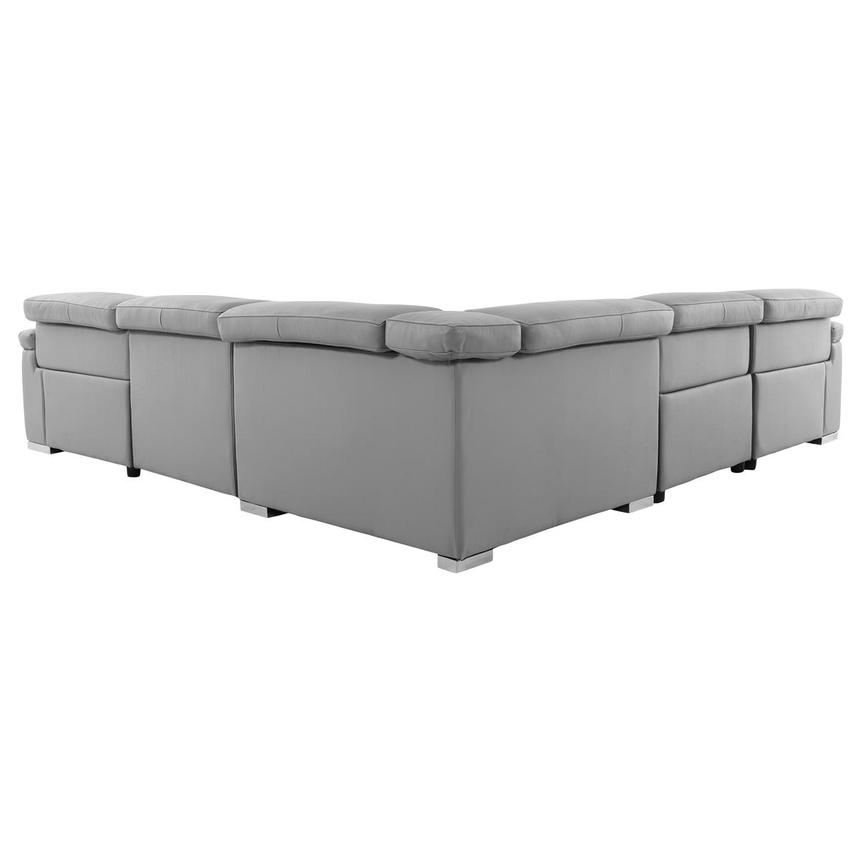 Charlie Light Gray Leather Power Reclining Sectional with 5PCS/3PWR  alternate image, 4 of 14 images.