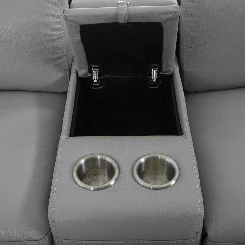 Charlie Light Gray Home Theater Leather Seating with 5PCS/2PWR alternate image, 8 of 15 images.