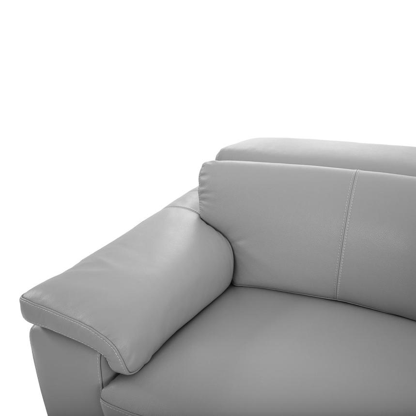 Charlie Light Gray Leather Power Reclining Sectional with 5PCS/3PWR alternate image, 5 of 14 images.