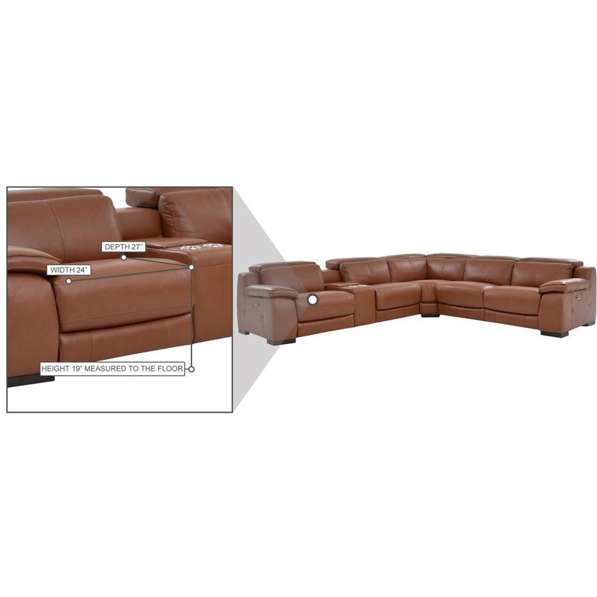 Gian Marco Tan Leather Power Reclining Sectional with 6PCS/3PWR alternate image, 8 of 8 images.
