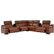 Gian Marco Tan Leather Power Reclining Sectional with 7PCS/3PWR  alternate image, 2 of 9 images.