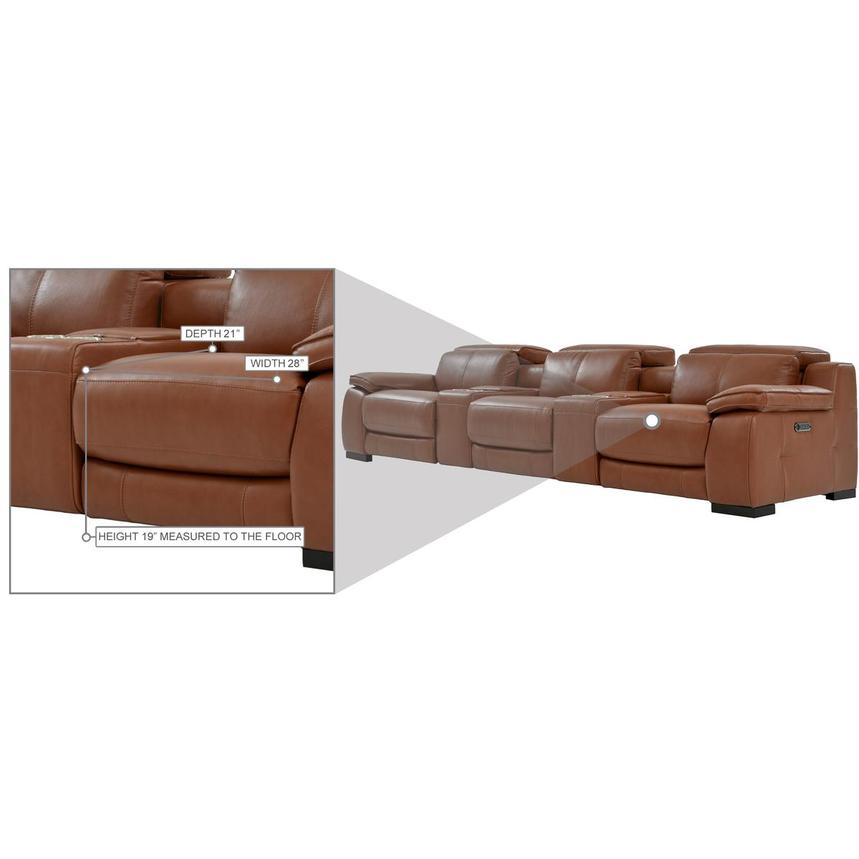 Gian Marco Tan Home Theater Leather Seating with 5PCS/2PWR alternate image, 10 of 10 images.