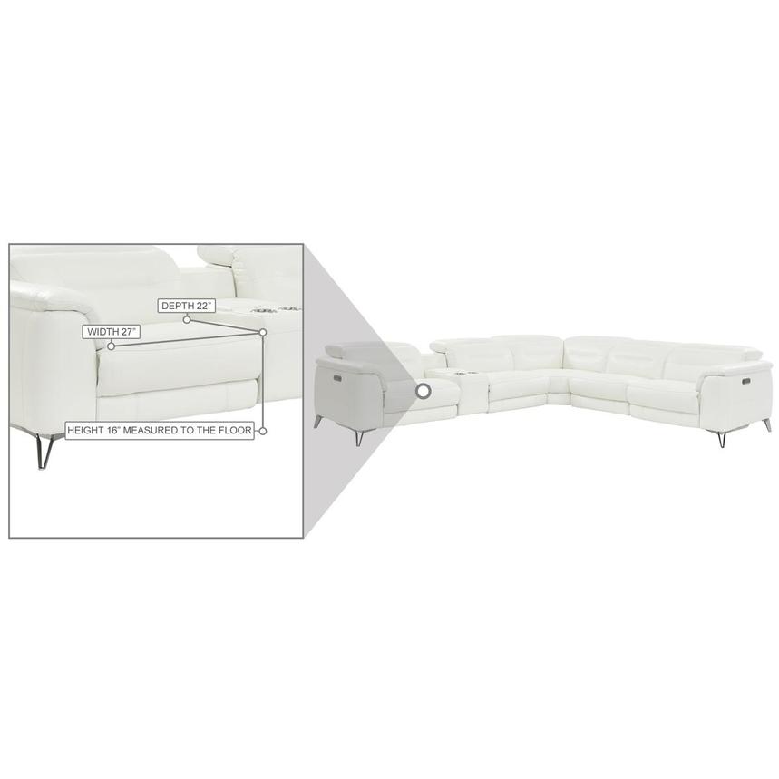 Anabel White Leather Power Reclining Sectional with 6PCS/3PWR  alternate image, 9 of 10 images.