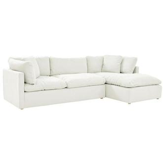 Neapolis White Corner Sofa w/Right Chaise