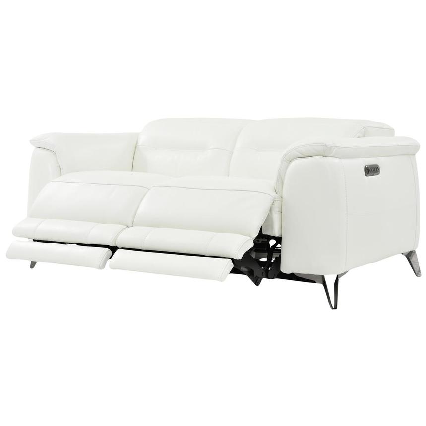 Anabel White Leather Power Reclining, 80 Inch Leather Reclining Sofa