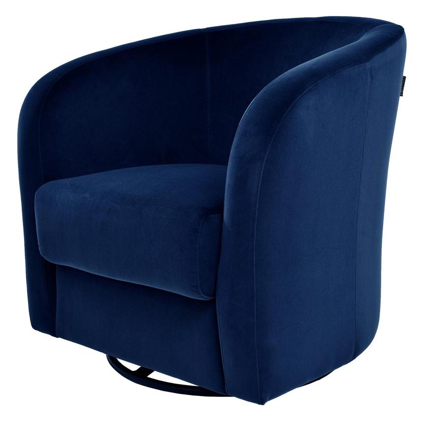 Delia Blue Swivel Accent Chair  main image, 1 of 6 images.