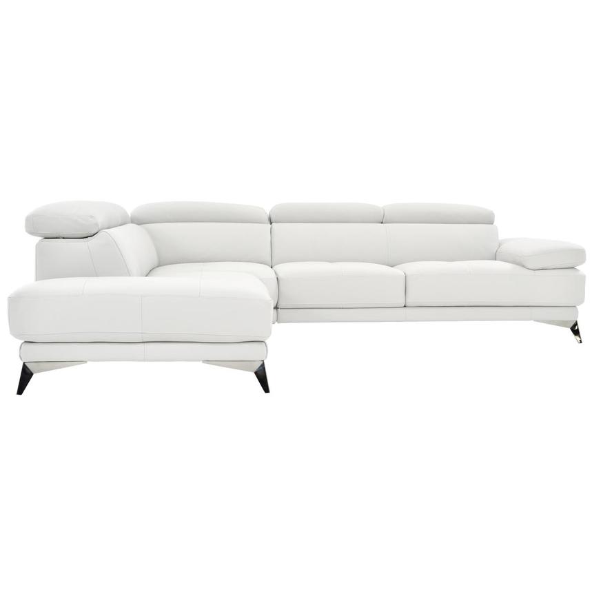 Winner White Leather Corner Sofa W Left Chaise