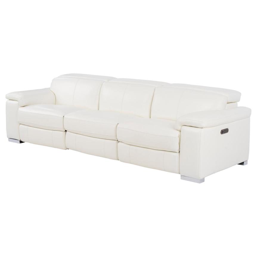 Charlie White Leather Power Reclining Sofa alternate image, 5 of 10 images.