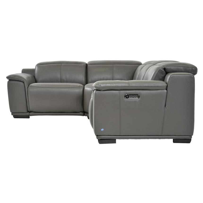 Davis 2.0 Dark Gray Leather Power Reclining Sectional with 4PCS/2PWR  alternate image, 4 of 8 images.