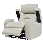 Gio Cream Leather Power Recliner  alternate image, 3 of 12 images.