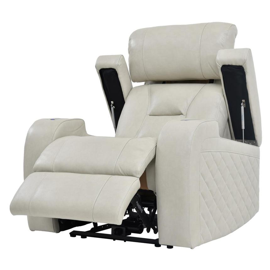 cream leather electric recliner