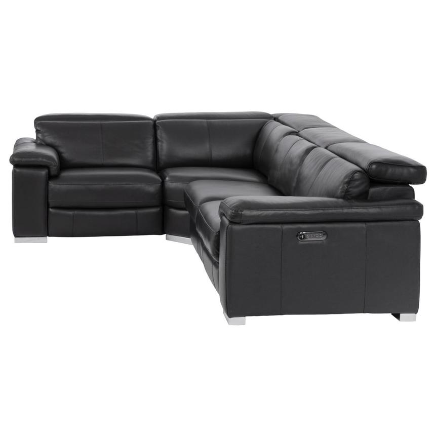Charlie Black Leather Power Reclining Sectional with 4PCS/2PWR alternate image, 3 of 10 images.