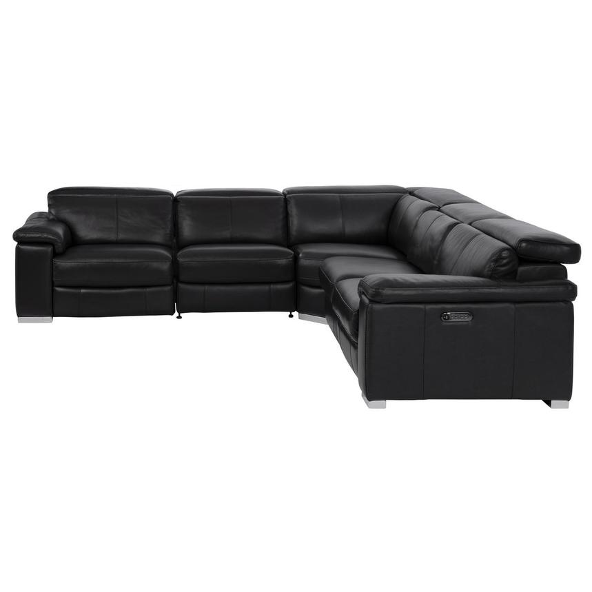 Charlie Black Leather Power Reclining Sectional with 5PCS/3PWR alternate image, 3 of 12 images.