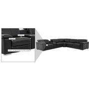 Charlie Black Leather Power Reclining Sectional with 6PCS/3PWR  alternate image, 9 of 10 images.
