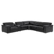 Charlie Black Leather Power Reclining Sectional with 6PCS/3PWR  main image, 1 of 12 images.