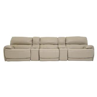 Cody Cream Home Theater Leather Seating with 5PCS/2PWR