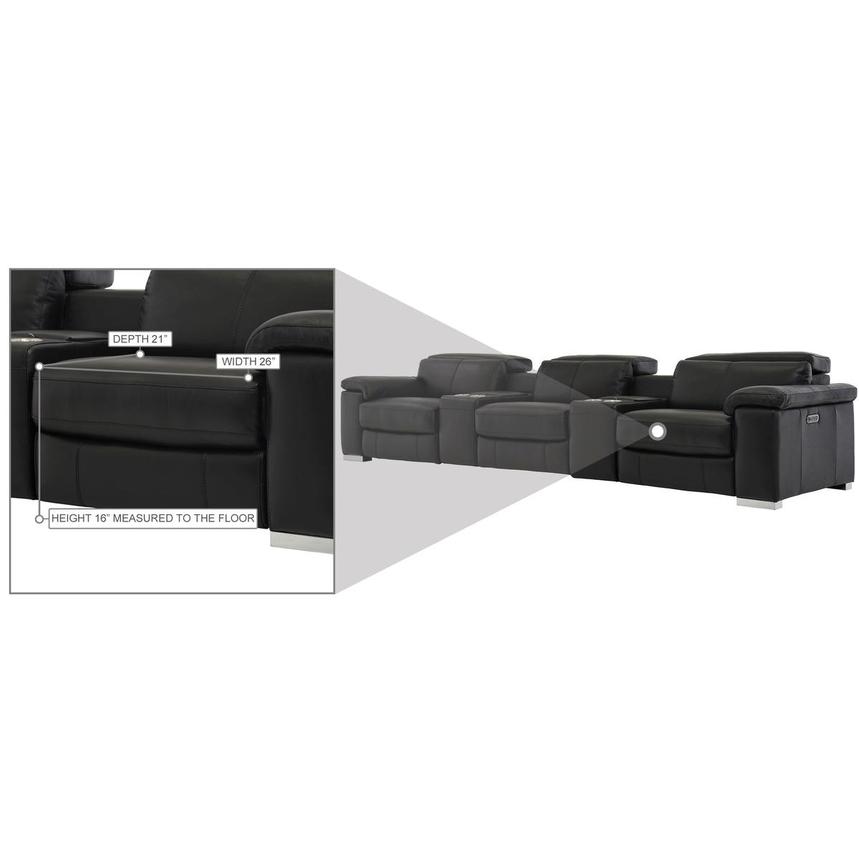 Charlie Black Home Theater Leather Seating with 5PCS/2PWR  alternate image, 10 of 11 images.