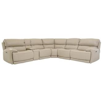 Cody Cream Leather Power Reclining Sectional with 6PCS/2PWR