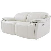 Austin Light Gray Leather Power Reclining Loveseat  alternate image, 2 of 8 images.