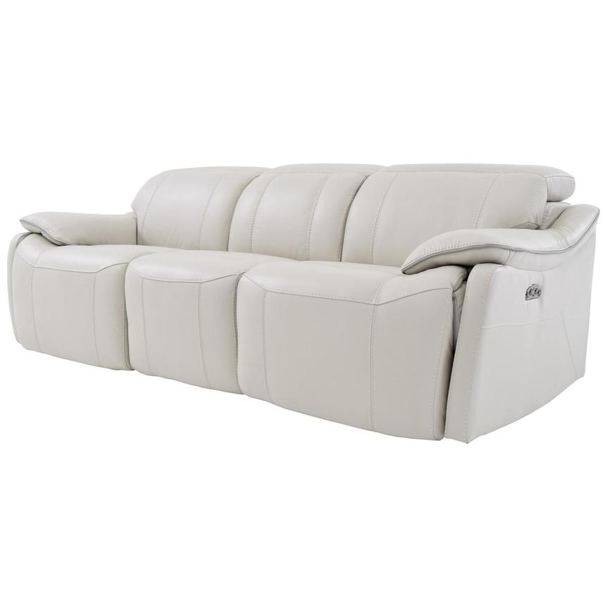 Austin Light Gray Leather Power Reclining Sofa  alternate image, 3 of 9 images.
