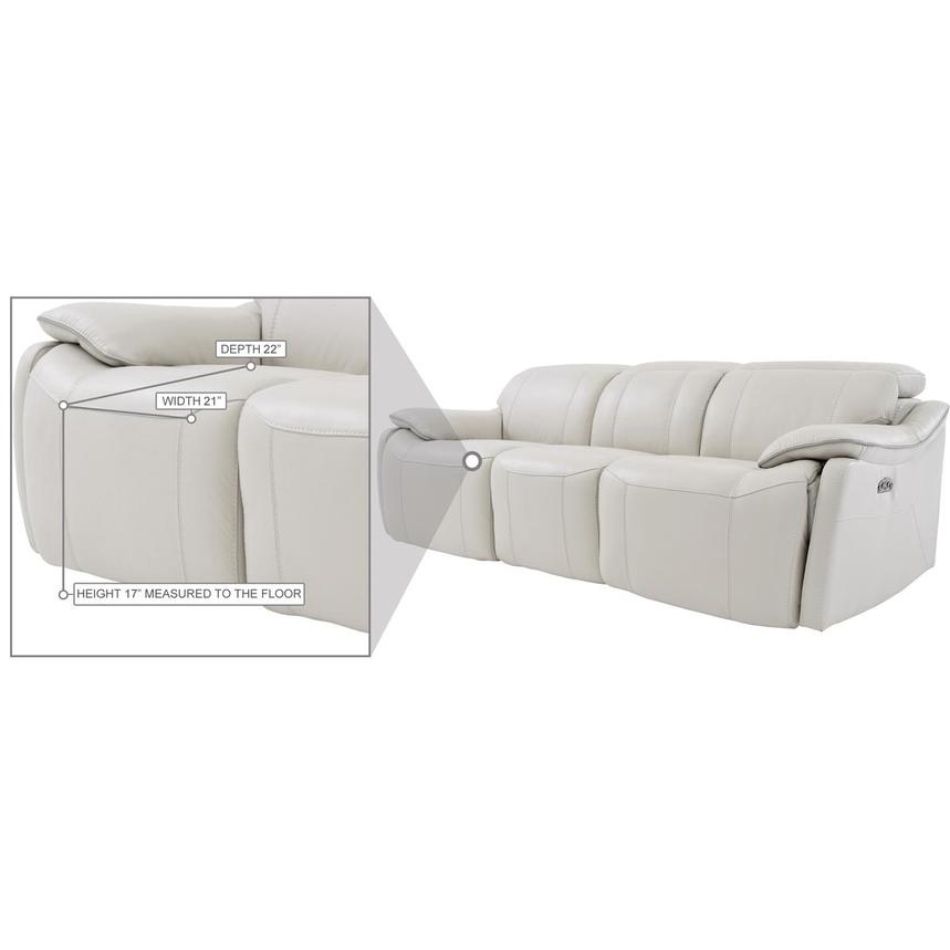 Austin Light Gray Leather Power Reclining Sofa  alternate image, 8 of 9 images.