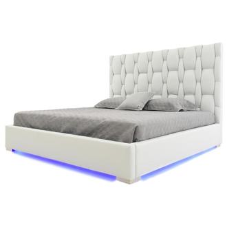 Livia White King Platform Bed