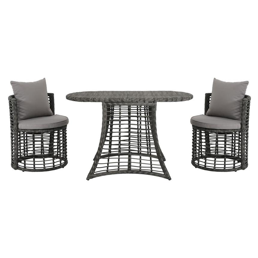 Patio Resin 3 Pcs Set 2 Chair And Dinning Table Black Only Local Pick Up