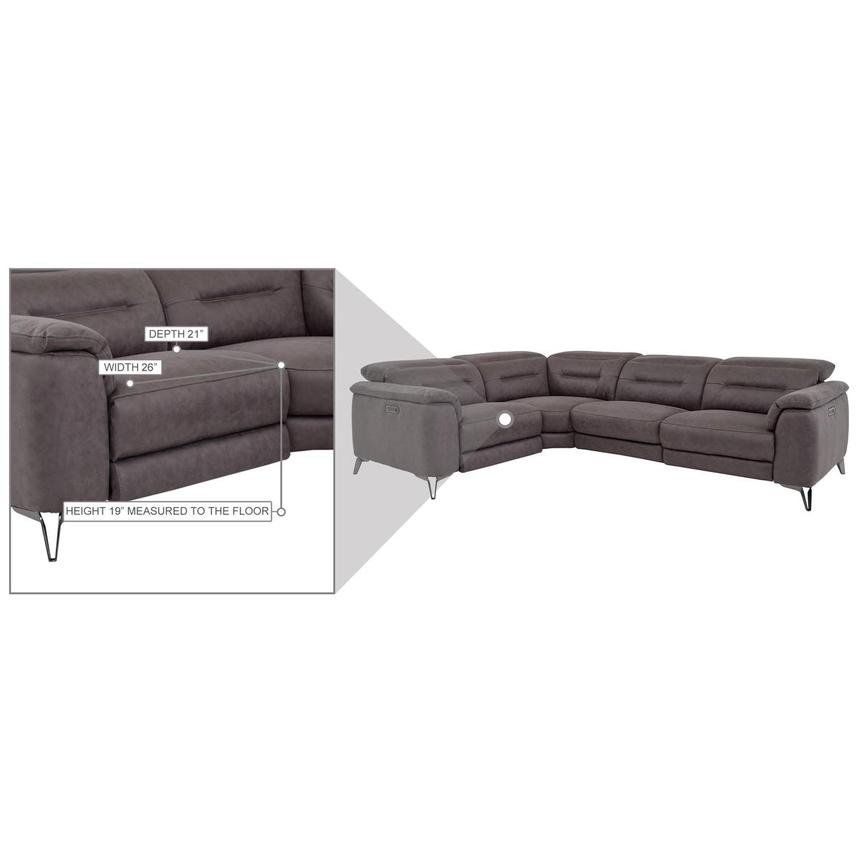 Claribel II Gray Power Reclining Sectional with 4PCS/2PWR  alternate image, 9 of 9 images.