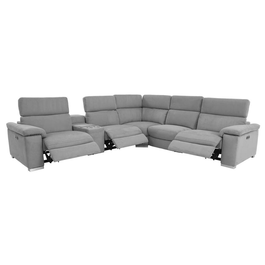Karly Light Gray Power Reclining Sectional with 6PCS/3PWR  alternate image, 2 of 8 images.