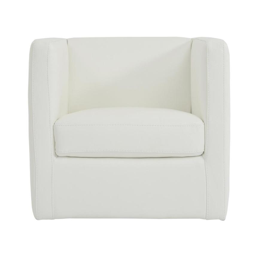 Cute White Leather Accent Chair alternate image, 3 of 5 images.