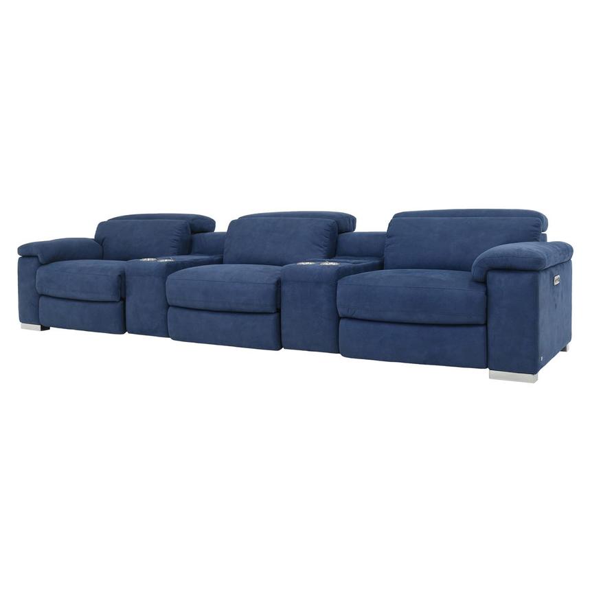 Karly Blue Home Theater Seating with 5PCS/2PWR  alternate image, 3 of 11 images.