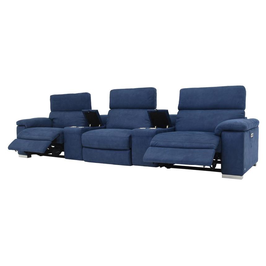 Karly Blue Home Theater Seating with 5PCS/2PWR  alternate image, 4 of 11 images.