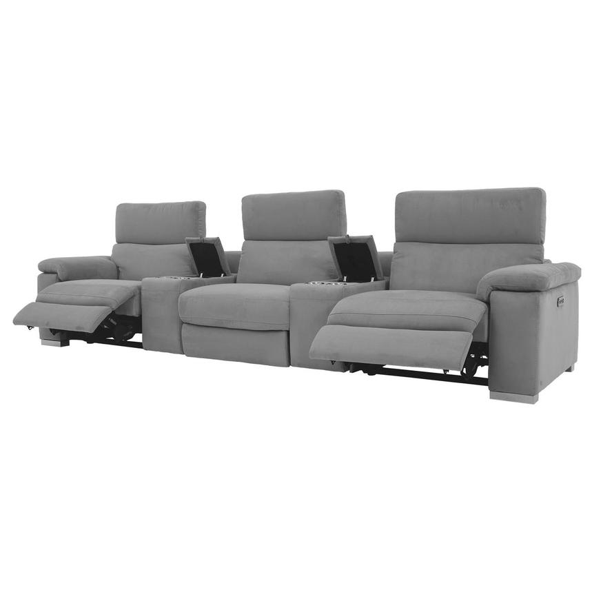 Karly Light Gray Home Theater Seating with 5PCS/2PWR  alternate image, 3 of 9 images.