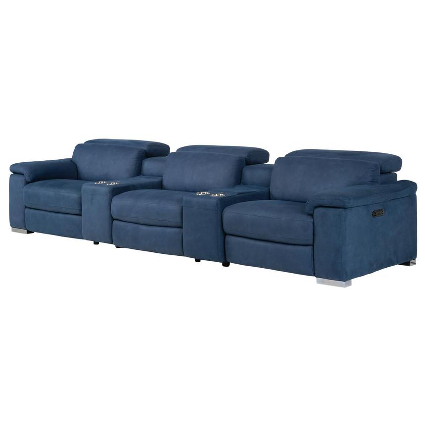 Karly Blue Home Theater Seating with 5PCS/2PWR alternate image, 3 of 9 images.