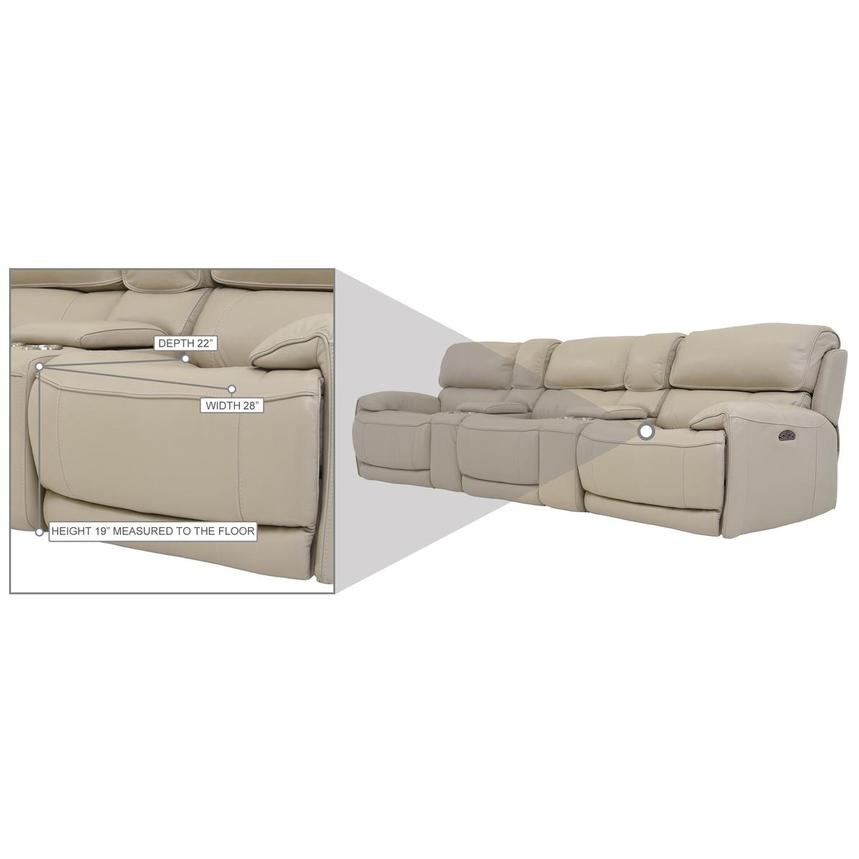 Cody Cream Home Theater Leather Seating with 5PCS/3PWR  alternate image, 9 of 10 images.