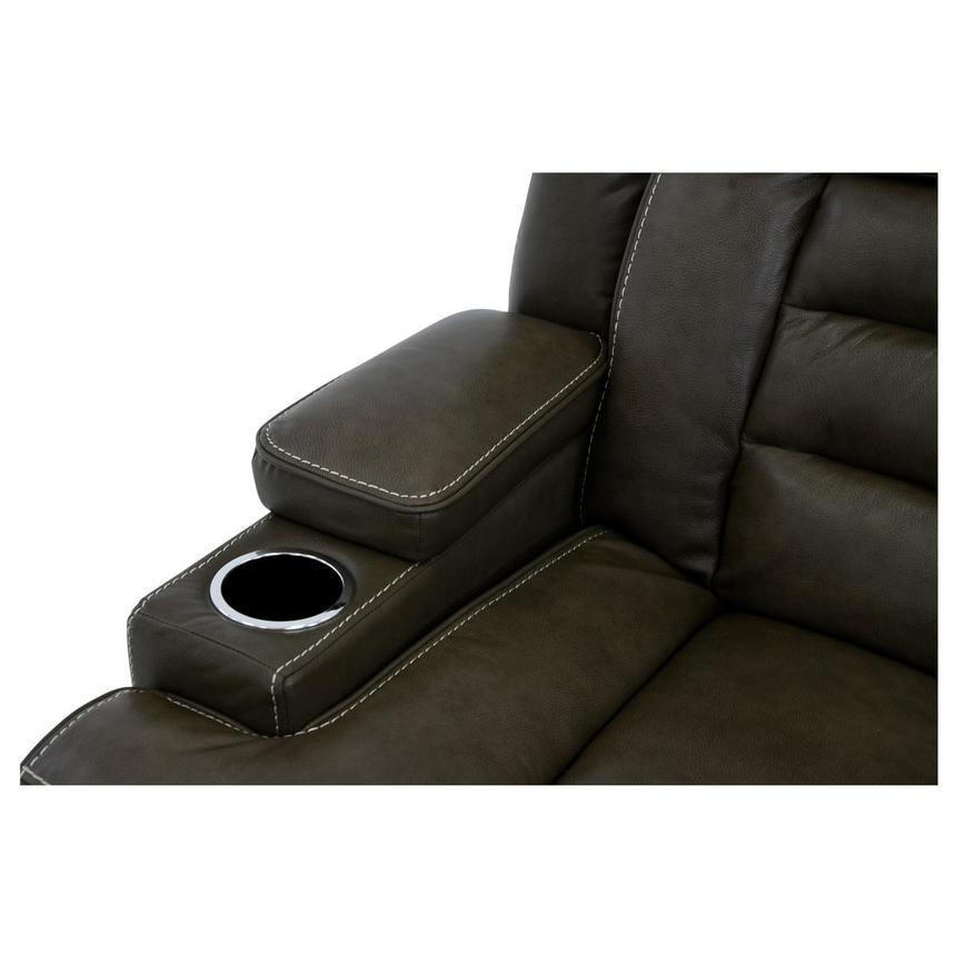 Damon Brown Leather Power Recliner  alternate image, 10 of 12 images.