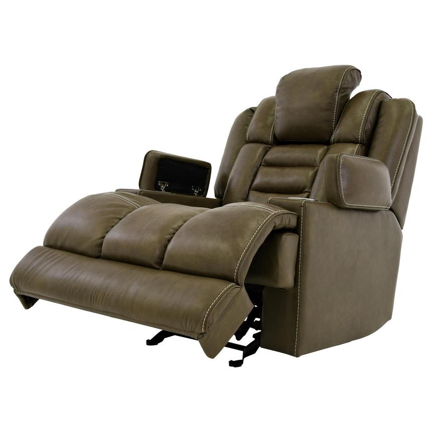 Damon Brown Leather Power Recliner El, Rancor Leather Seating Power Reclining Sofa