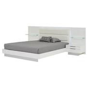 Ally White Queen Platform Bed w/Nightstands  main image, 1 of 18 images.