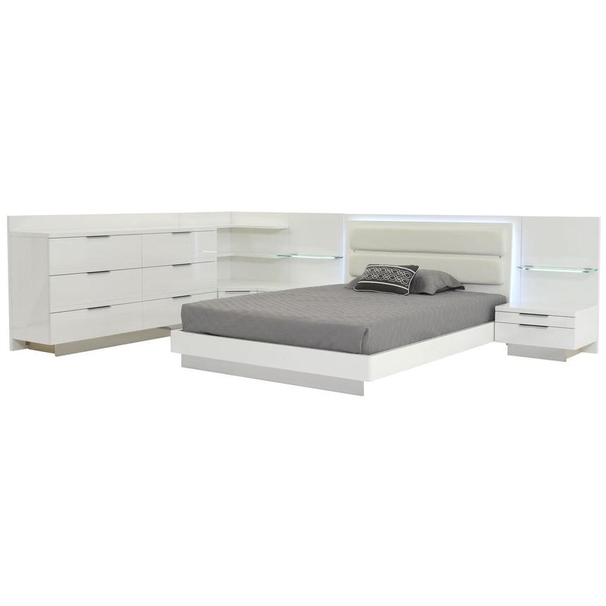 Ally White Queen Bed W 2 Nightstands, Queen Bed Frame Dresser