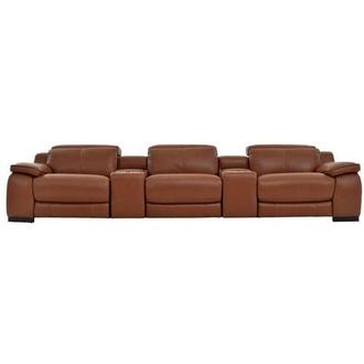 Gian Marco Tan Home Theater Leather Seating