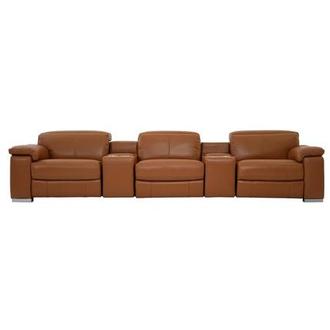 Charlie Tan Home Theater Leather Seating
