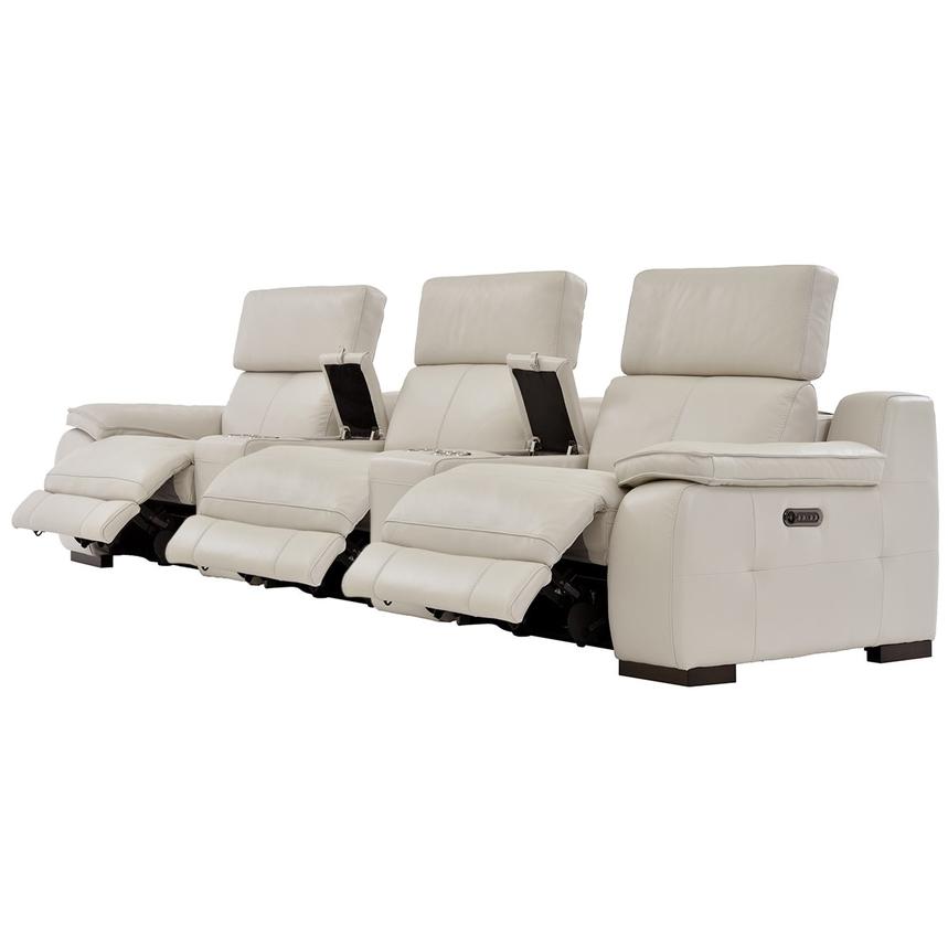 Gian Marco Light Gray Home Theater Leather Seating with 5PCS/3PWR  alternate image, 4 of 10 images.